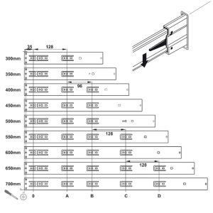 Ray bi dài 500 mm Hafele 494.02.145 - 4 Ray bi dài 500 mm Hafele 494.02.145 - 3