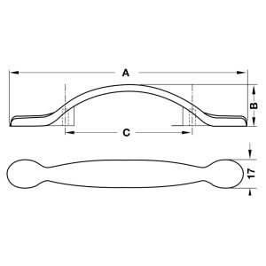Tay nắm cổ điển Hafele 144mm 122.07.121 - 3
