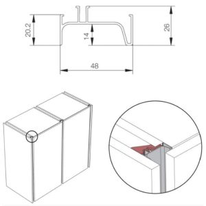 Tay nắm dọc đơn Gola/ Lắp mặt bên chiều dài hữu dụng 2400 mm màu vàng Hafele 126.37.973 - 4 Tay nắm dọc đơn Gola/ Lắp mặt bên chiều dài hữu dụng 2400 mm màu vàng Hafele 126.37.973 - 3