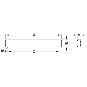 Tay nắm nhôm Hafele mạ màu bạc 76mm 155.01.111 - 4 Tay nắm nhôm Hafele mạ màu bạc 76mm 155.01.111 - 3