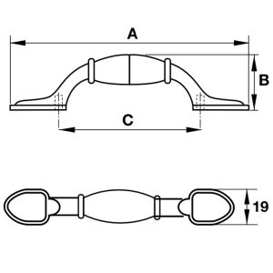 Tay nắm cổ điển Hafele 127mm 121.26.141 - 3