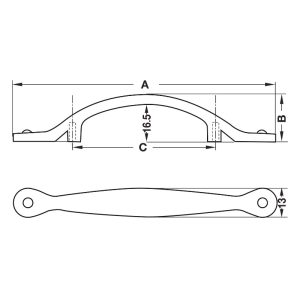 Tay nắm cổ điển Hafele 117mm 122.07.131 - 3