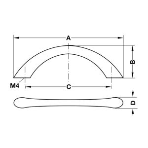 Tay nắm Inox mạ crom mờ Hafele 158mm 155.00.472 - 4 Tay nắm Inox mạ crom mờ Hafele 158mm 155.00.472 - 3