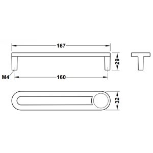 Tay nắm tủ Hafele màu đen mờ 167mm 106.70.175 - 4 Tay nắm tủ Hafele màu đen mờ 167mm 106.70.175 - 3
