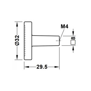 Tay nắm tủ Hafele màu đen mờ 32mm 106.70.180 - 3
