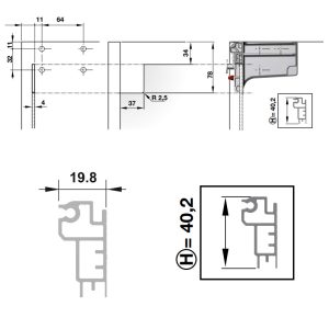 Thanh nhôm gia cố (cao: 40,2 mm) Hafele 290.41.926 - 4 Thanh nhôm gia cố (cao: 40,2 mm) Hafele 290.41.926 - 3