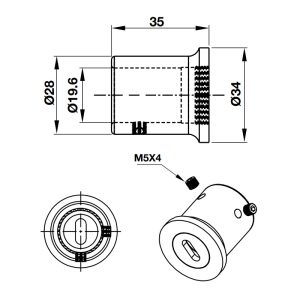 Bas nối thanh treo BAUMA 981.77.986 - 4 Bas nối thanh treo BAUMA 981.77.986 - 3
