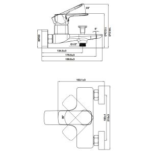 Bộ trộn nổi 2 đường nước Kobe chrome HAFELE 589.15.005 - 3