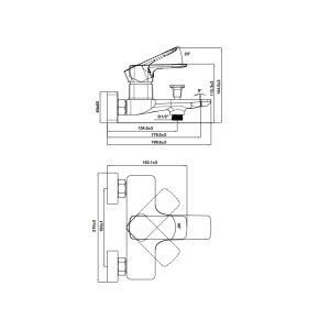 Bộ trộn nổi 2 đường nước Kobe đen HAFELE 589.15.035 - 3