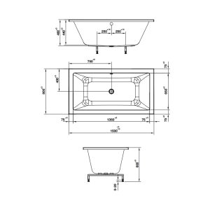 Bồn tắm âm hình chữ nhật Nagoya 1500 588.79.603 - 4 Bồn tắm âm hình chữ nhật Nagoya 1500 588.79.603 - 3