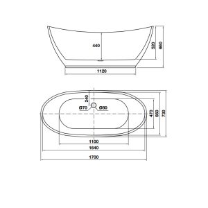 Bồn tắm độc lập Nagoya hình bầu dục 1700 588.99.600 - 7 Bồn tắm độc lập Nagoya hình bầu dục 1700 588.99.600 - 6