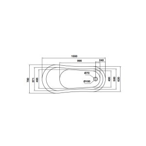 Bồn tắm độc lập Nagoya hình bầu dục 1550 588.99.631 - 4 Bồn tắm độc lập Nagoya hình bầu dục 1550 588.99.631 - 3