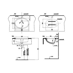 Chậu sứ âm bàn Sapporo 570 588.79.015 - 4 Chậu sứ âm bàn Sapporo 570 588.79.015 - 3