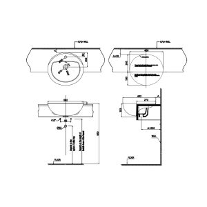 Chậu sứ bán âm Sapporo 588.79.041 - 3