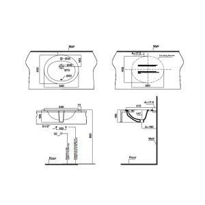 Chậu sứ vành nổi Sapporo 540 588.79.012 - 4 Chậu sứ vành nổi Sapporo 540 588.79.012 - 3