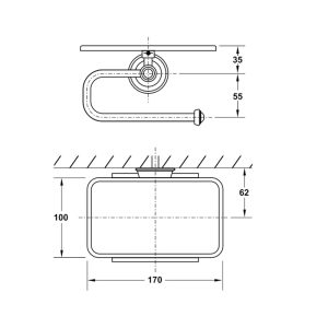 Giá treo giấy vệ sinh Kyoto có kệ 580.57.040 - 3
