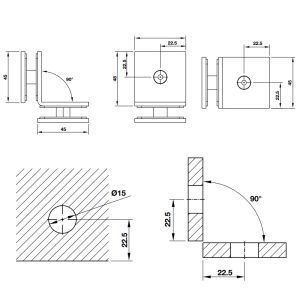 Kẹp kính-kính 90 độ BAUMA 981.77.961 - 4 Kẹp kính-kính 90 độ BAUMA 981.77.961 - 3