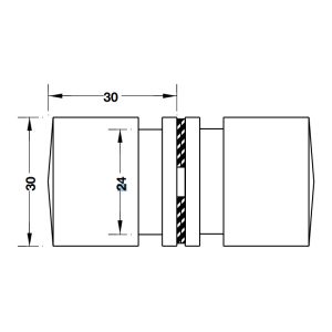 Tay nắm cho cửa kính màu Chrome bóng Hafele 981.71.132 - 3