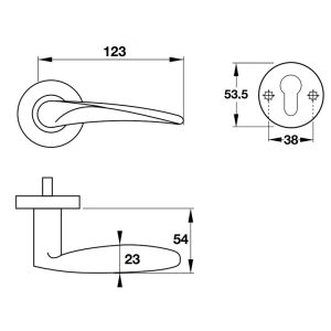 Tay nắm gạt có nắp che màu đồng rêu Inox 304 Hafele 903.99.790 - 3