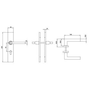 Tay nắm gạt đế dài Hafele 903.99.819 - 4 Tay nắm gạt đế dài Hafele 903.99.819 - 3