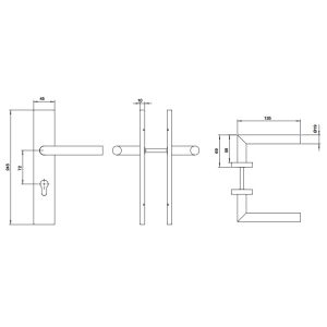 Tay nắm gạt đế dài Hafele 903.99.821 - 3