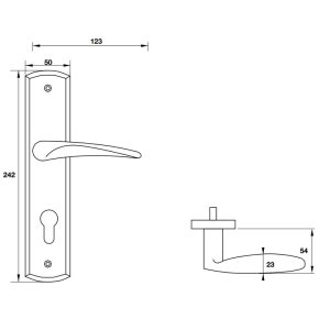 Tay nắm gạt đế dài Inox 316 Hafele 903.78.590 - 4 Tay nắm gạt đế dài Inox 316 Hafele 903.78.590 - 3