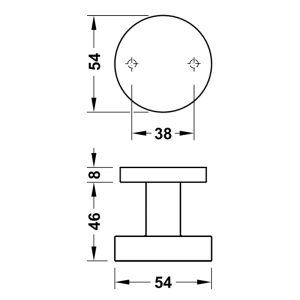 Tay nắm gạt tròn có nắp che Inox 304 Hafele 903.70.126 - 3