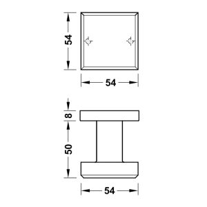 Tay nắm gạt vuông có nắp che Inox 304 Hafele 903.70.124 - 3