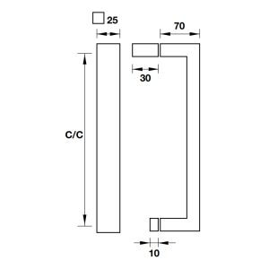 Tay nắm kéo phòng tắm kính 500mm Hafele 903.11.562 - 3