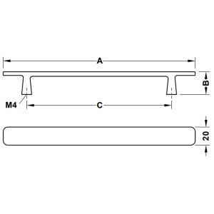 Tay nắm tủ Hafele màu mạ niken mờ 181mm 106.69.170 - 4 Tay nắm tủ Hafele màu mạ niken mờ 181mm 106.69.170 - 3