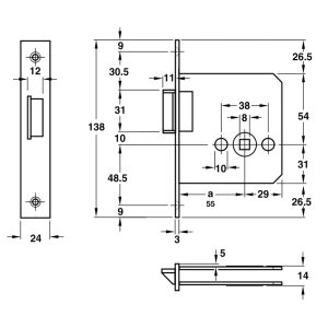 Thân khóa lưỡi gà Inox 316 Hafele 911.23.438 - 4 Thân khóa lưỡi gà Inox 316 Hafele 911.23.438 - 3