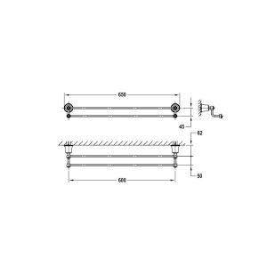 Thanh treo khăn đôi Kyoto 600 580.57.030 - 3