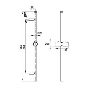 Thanh trượt 650R cho sen tay 485.60.704 - 3