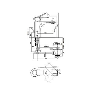 Vòi trộn Kobe 100 chrome có bộ xả kéo HAFELE 589.15.001 - 3