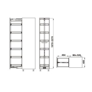 Tủ đồ khô 6 tầng KARA PULL 400mm Hafele 595.80.803 - 8 Tủ đồ khô 6 tầng KARA PULL 400mm Hafele 595.80.803 - 7