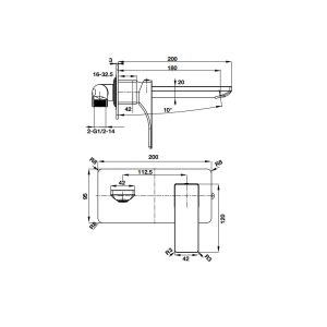 Vòi trộn gắn tường REGAL 200 495.61.124 - 3