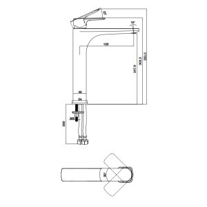 Vòi trộn Kobe 240 đen 589.15.032 - 3