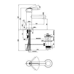 Vòi trộn ROOTS 90 có bộ xả kéo HAFELE 589.15.150 - 4 Vòi trộn ROOTS 90 có bộ xả kéo HAFELE 589.15.150 - 3