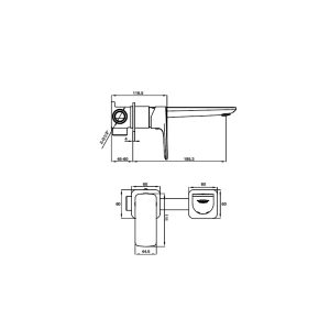 Vòi trộn gắn tường Kobe 250 chrome 589.15.004 - 3