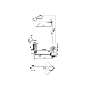Vòi trộn Kobe 240 chrome có bộ xả kéo 589.15.003 - 3