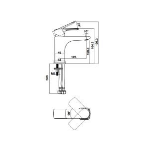 Vòi trộn Kobe 100 chrome 589.15.000 - 3