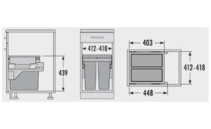 Thùng rác có ray kéo Hafele 502.73.901 - 5 Thùng rác có ray kéo Hafele 502.73.901 - 4