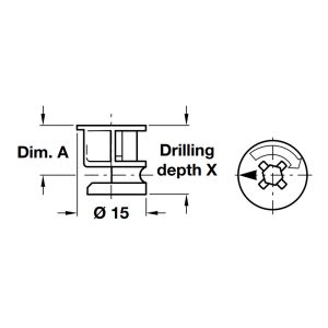 Vỏ nối Minifix 15/16 không vành Hafele 262.26.533