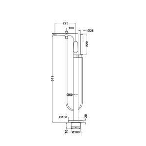 Bộ trộn bồn tắm đặt sàn Kobe chrome 589.15.120 - 5 Bộ trộn bồn tắm đặt sàn Kobe chrome 589.15.120 - 4