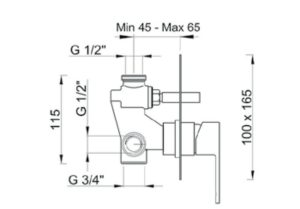 Bộ trộn bồn tắm Hafele InnoSquare MS: 589.82.033 - 4 Bộ trộn bồn tắm Hafele InnoSquare MS: 589.82.033 - 3