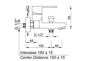 Bộ trộn bồn tắm Hafele InnoSquare 589.82.031 - 4 Bộ trộn bồn tắm Hafele InnoSquare 589.82.031 - 3
