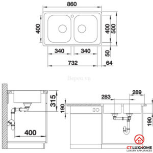 CHẬU RỬA CHÉN BÁT BLANCO DINAS 8 - 9