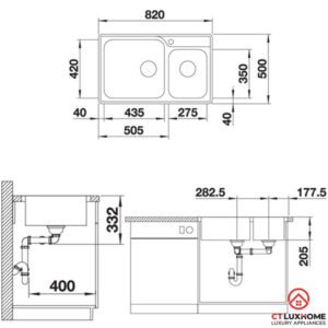 CHẬU RỬA CHÉN BÁT BLANCO DINAS 8 - 7
