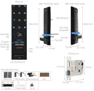 Khóa điện tử Hafele EL7200-TC 912.05.714 – Thân khóa nhỏ - 9 Khóa điện tử Hafele EL7200-TC 912.05.714 – Thân khóa nhỏ - 8