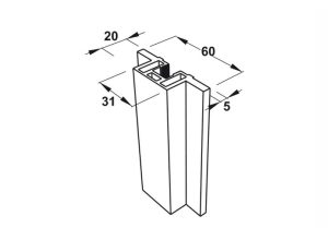 Khung bên No.52h màu đen 6m Hafele 403.75.356